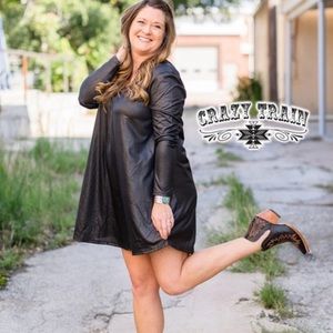 Crazy Train NWT Liquid Lux Dress Faux Leather